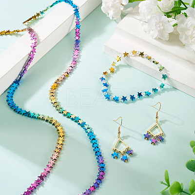 2 Strands Gradient Color Electroplated Synthetic Non-magnetic Hematite Beads Strands G-TA0002-86B-1