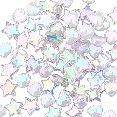 100Pcs 2 Styles Transparent Acrylic Beads OACR-SC0002-41B-1