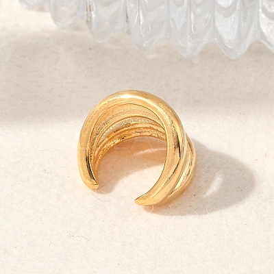 304 Stainless Steel Two-layer C-Shaped Cuff Earrings EJEW-M073-10G-1