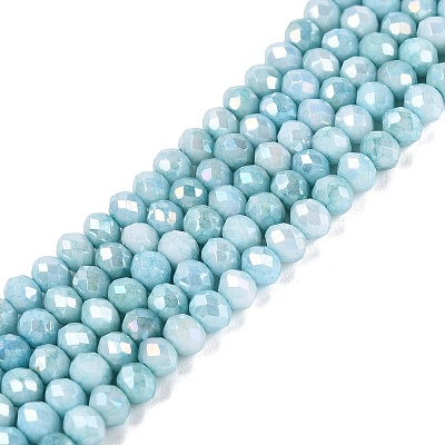 Anti-Tarnish Dyed Rondelle Glass Beads Strands LS-EGLA-T021-3mm-17-07-1