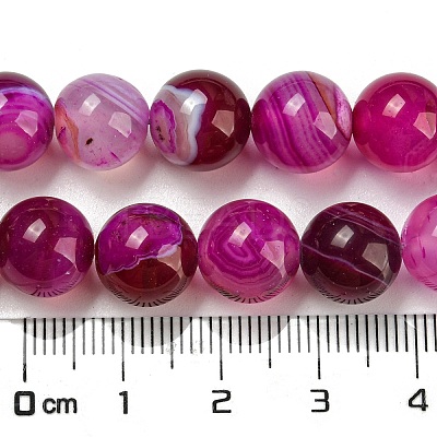 Natural Striped Agate/Banded Agate Bead Strands G-K166-13-10mm-03-1