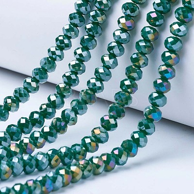 Electroplate Glass Beads Strands EGLA-A034-P6mm-B09-1