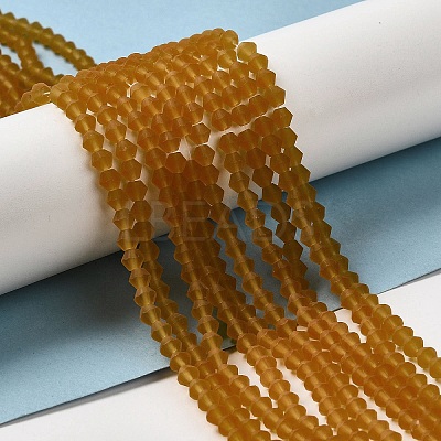 Imitate Austrian Crystal Frosted Glass Beads Strands GLAA-F029-TM4mm-B28-1