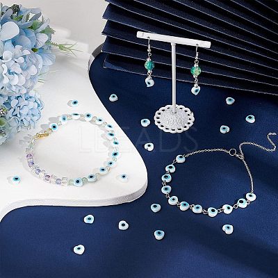2 Strands Handmade Evil Eye Lampwork Beads Strands LAMP-FH0001-08A-1