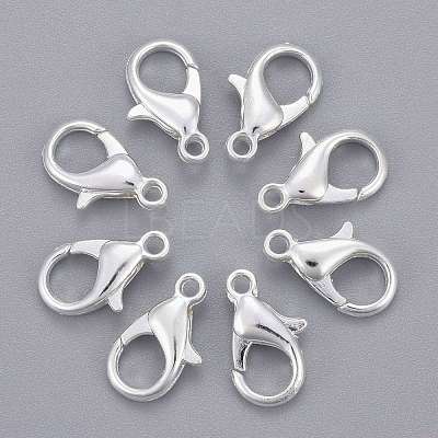 Silver Color Plated Alloy Lobster Claw Clasps X-E105-S-1