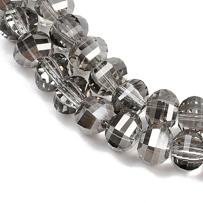 Electroplate Transparent Glass Beads Strands EGLA-B011-08A-PL02-1