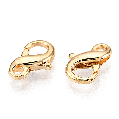 Brass Lobster Claw Clasps KK-N254-15G-1