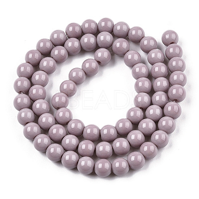 Opaque Solid Color Glass Beads Strands GLAA-T032-P6mm-07-1