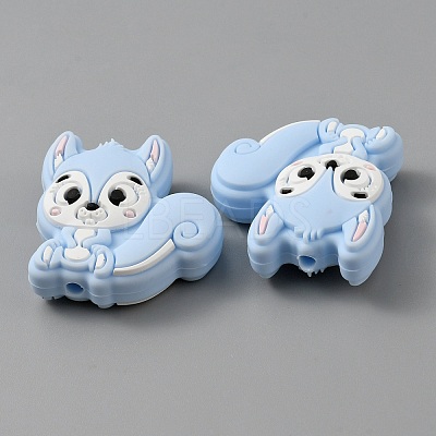 Squirrel Food Grade Eco-Friendly Silicone Beads SIL-WH0012-030C-1