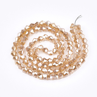 Electroplate Glass Bead Strands EGLA-R094-3mm-12-1