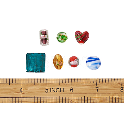 Handmade Silver Foil Lampwork Glass Beads FOIL-CD0001-01-1