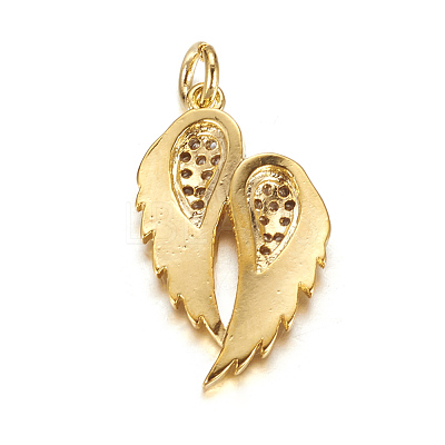 Brass Micro Pave Cubic Zirconia Pendants X-ZIRC-P060-23G-1