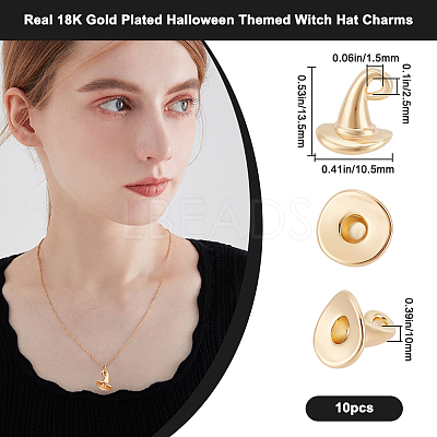 10Pcs Halloween Themed Brass Pendants KK-BBC0015-68A-1