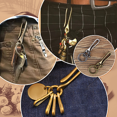 U-Shaped Brass Key Hook Shanckle Clasps KK-PH0012-37-1