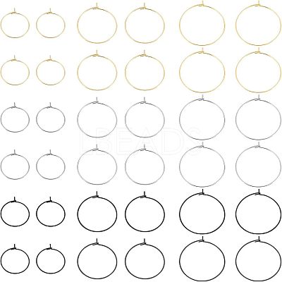 90Pcs 9 Style 304 Stainless Steel & 316L Surgical Stainless Steel Earring Findings STAS-UN0032-03-1