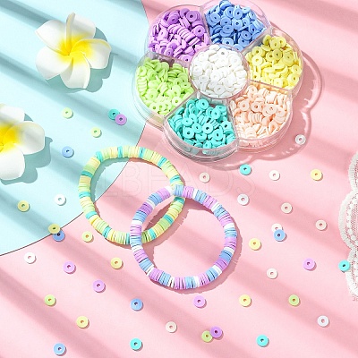 68G 7 Colors Handmade Polymer Clay Beads CLAY-YW0002-21-1
