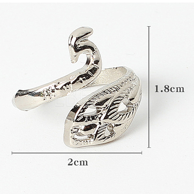 Alloy Peacock Open Cuff Ring PW22062533151-1