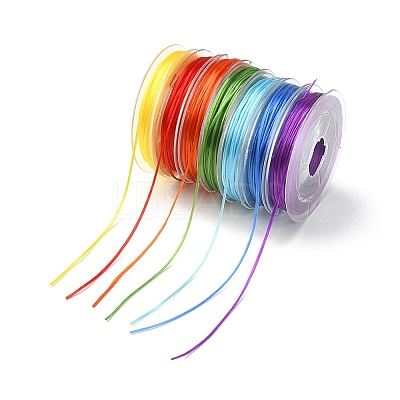 7 Rolls 7 Colors Flat Elastic Crystal String Set EW-YW0001-09-1
