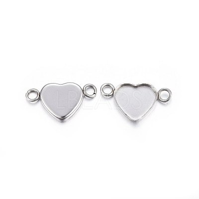 Tarnish Resistant 304 Stainless Steel Cabochon Connector Settings X-STAS-P210-13P-1