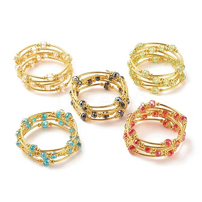 Bling Glass Beaded Wrap Bracelet BJEW-JB07746-1