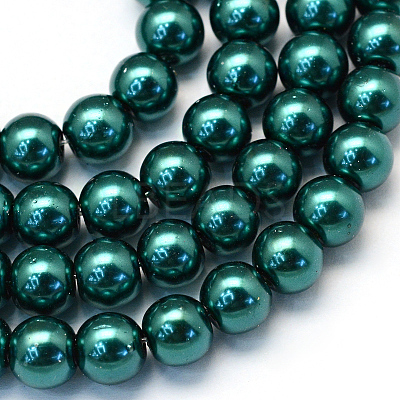 Baking Paint Pearlized Glass Pearl Round Bead Strands X-HY-Q003-6mm-79-1