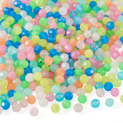 500Pcs Luminous PS Plastic Beads FIND-TA00009-13A-1