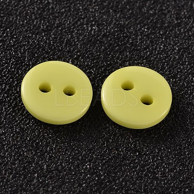 2-Hole Flat Round Resin Sewing Buttons for Costume Design BUTT-E119-24L-15-1