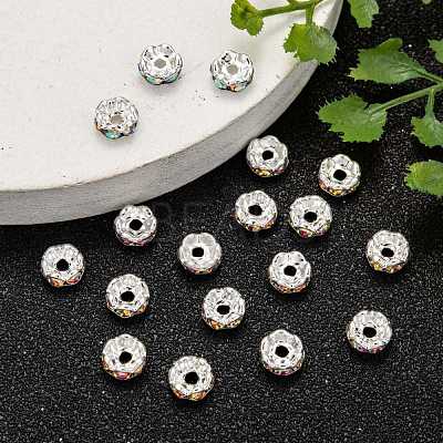 Brass Rhinestone Spacer Beads RB-A014-L6mm-28S-1