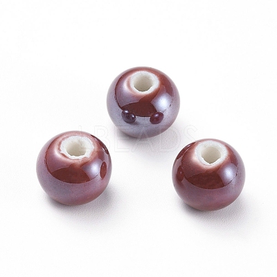 Glazed Porcelain Beads PORC-D001-8mm-25-1