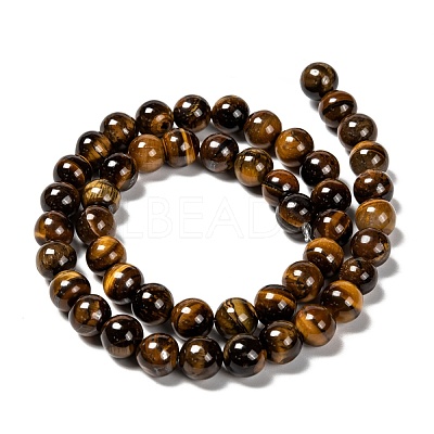 Grade AB Natural Tiger Eye Round Beads Strands G-E334-8mm-17-1