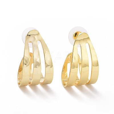 Brass Stud Earrings EJEW-L234-12G-1