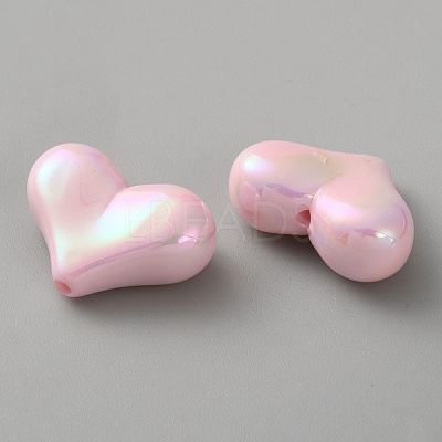 Electroplate Opaque Acrylic Beads MACR-WH0010-38A-1