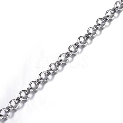Tarnish Resistant 304 Stainless Steel Rolo Chains CHS-P002-01P-1MM-1