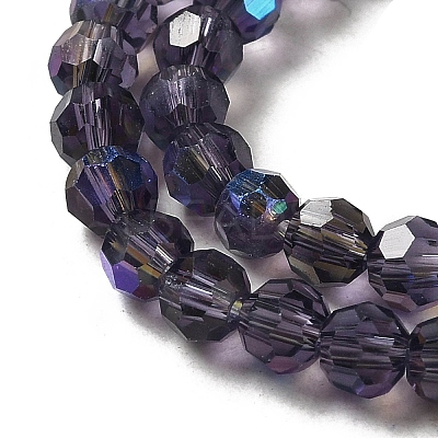 Electroplate Transparent Glass Beads Strands EGLA-A035-T4mm-L15-1