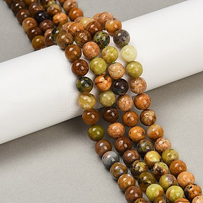 Natural Green Opal Beads Strands G-K245-A17-A04-1