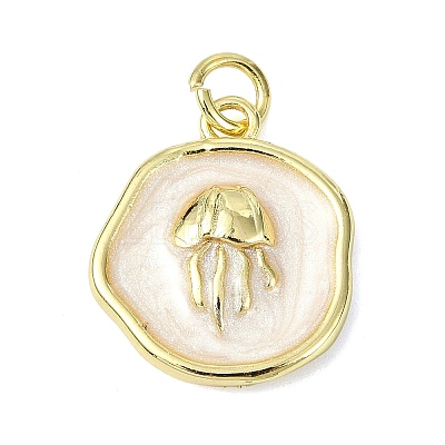 Ocean Theme Brass Enamel Pendants KK-H270-06G-08-1