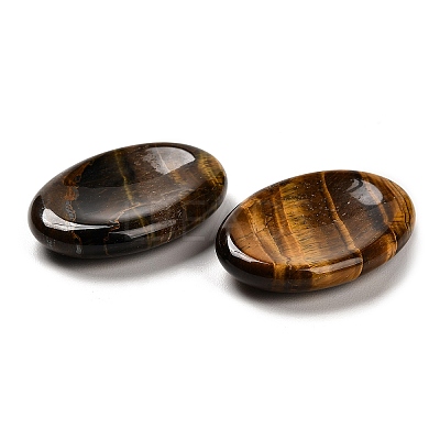 Natural Tiger Eye Oval Worry Stone X-G-R487-01D-1
