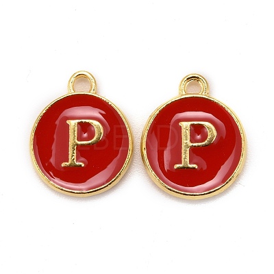 Golden Plated Alloy Enamel Charms X-ENAM-S118-03P-1