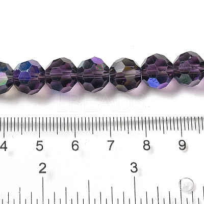 Electroplate Transparent Glass Beads Strands EGLA-A035-T10mm-L15-1