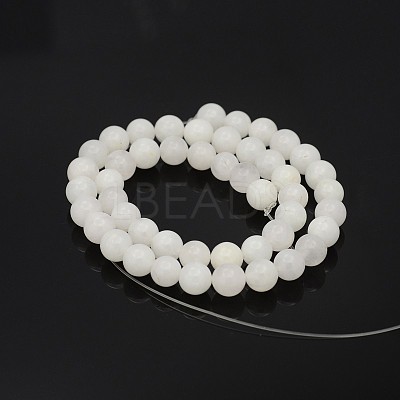 Natural Round White Jade Bead Strands G-P070-01-4mm-1