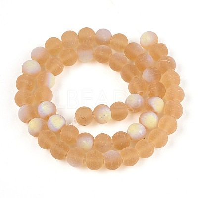 Frosted Transparent Glass Beads Strands LS-GLAA-T032-T8mm-MBB08-1