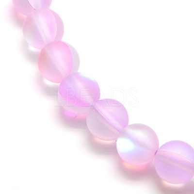 Synthetic Moonstone Beads Strands G-F142-10mm-09-1