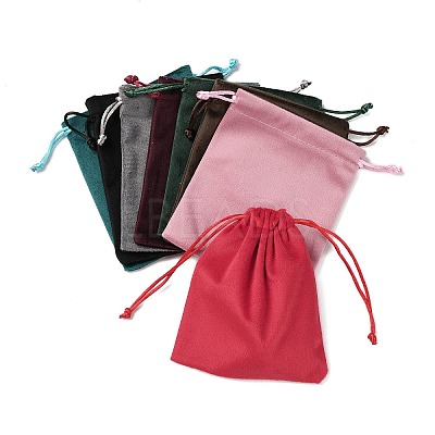 Velvet Jewelry Drawstring Storage Pouches ABAG-P013-02C-1