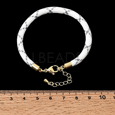 Braided Round Polyester Cord Bracelet Makings FB-CBAEDA0-01G-25-1