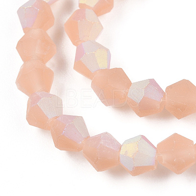 Imitate Austrian Crystal Bicone Frosted Glass Beads Strands LS-GLAA-F029-TM2mm-A12-1