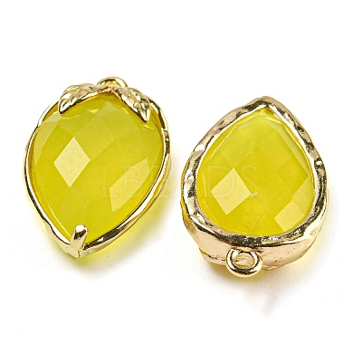 Natural Korea Jade Faceted Pendants G-M431-06G-10-1