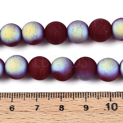 Frosted Opaque Glass Beads Strands LS-GLAA-T032-P10mm-MBB05-1