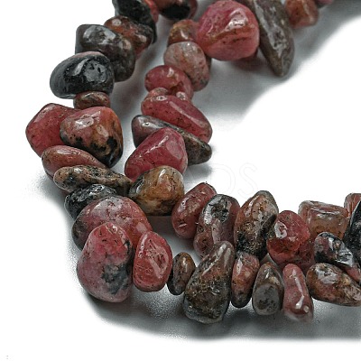 Natural Rhodonite Chip Bead Strands G-M205-24-01-1
