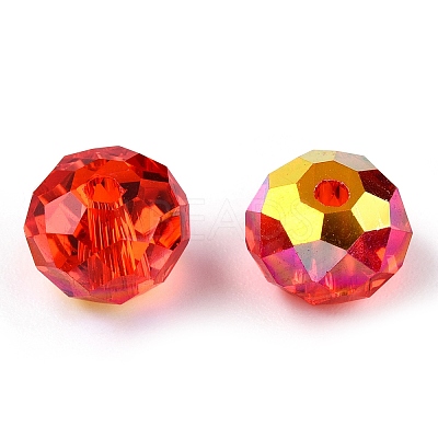 Faceted Transparent Glass Beads GLAA-E047-01B-1