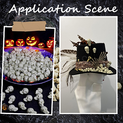 120Pcs Mini Resin Skull Display Decorations FIND-SP0005-58B-1